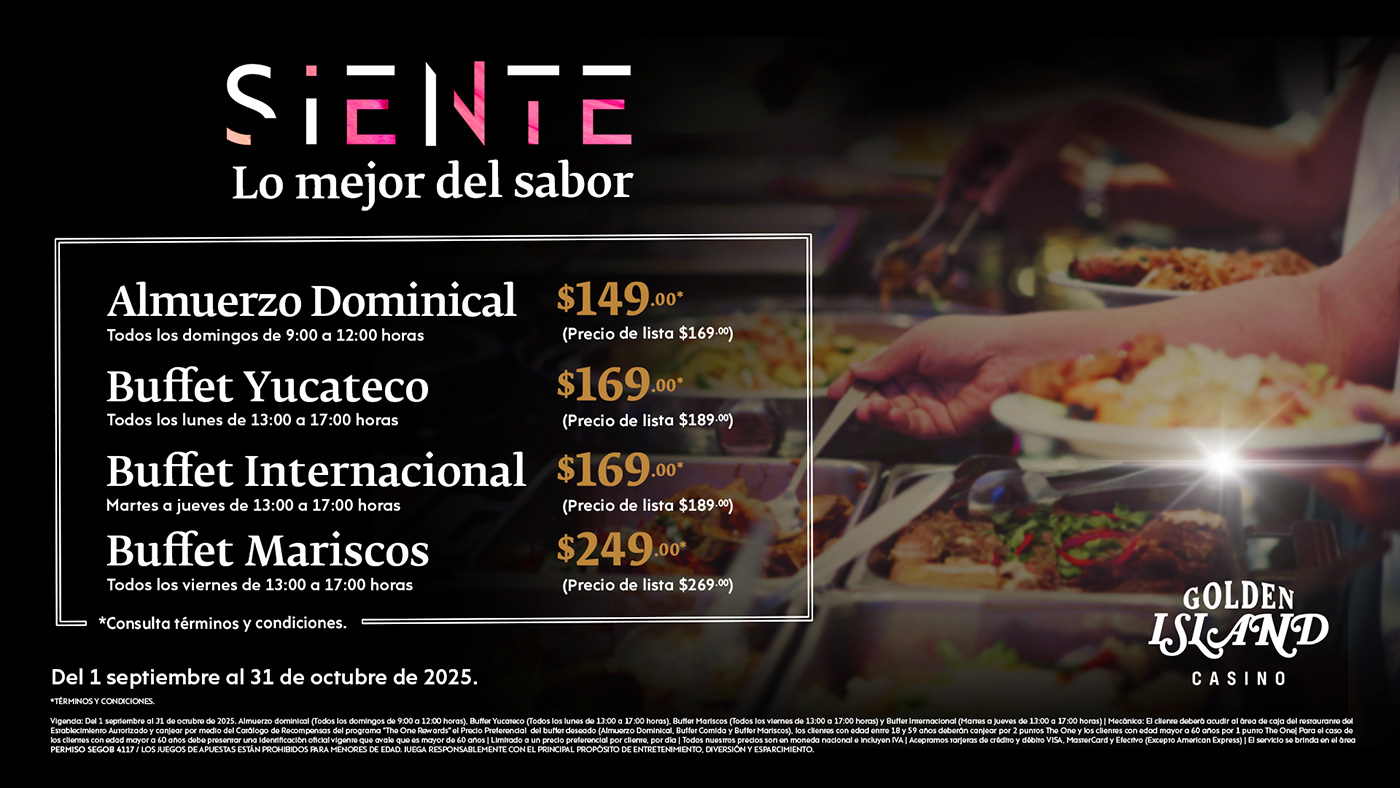 En Golden Island, nuestros platillos están llenos de delicias que te encantarán